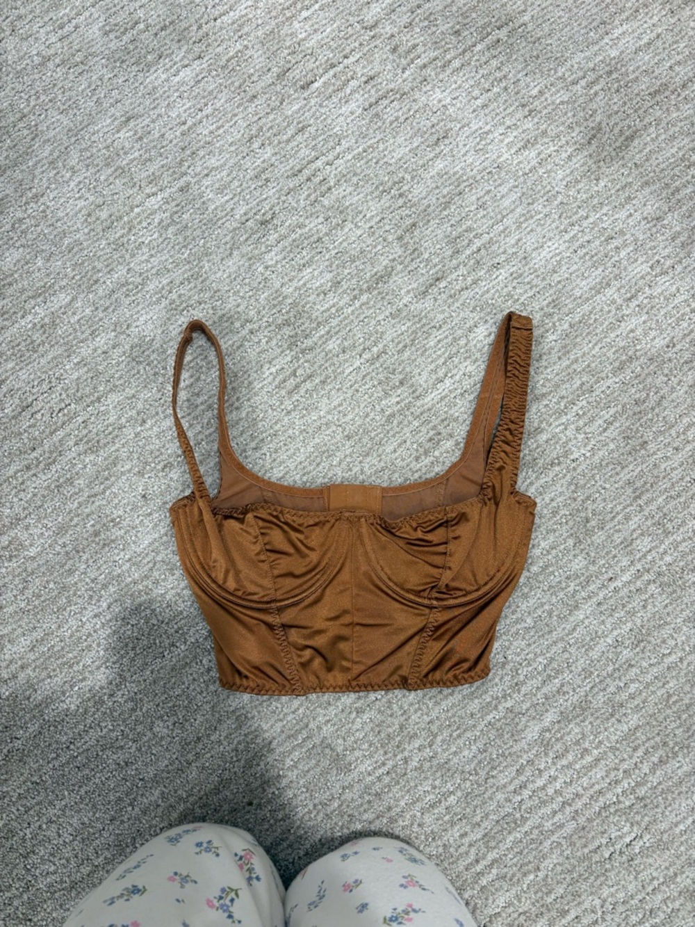 SKIMS Bronze Corset Crop Top